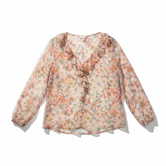 Womens Lauren Conrad Long Sleeve Floral Blouse w/‎ Slip Size 2X - Picture 2 of 7